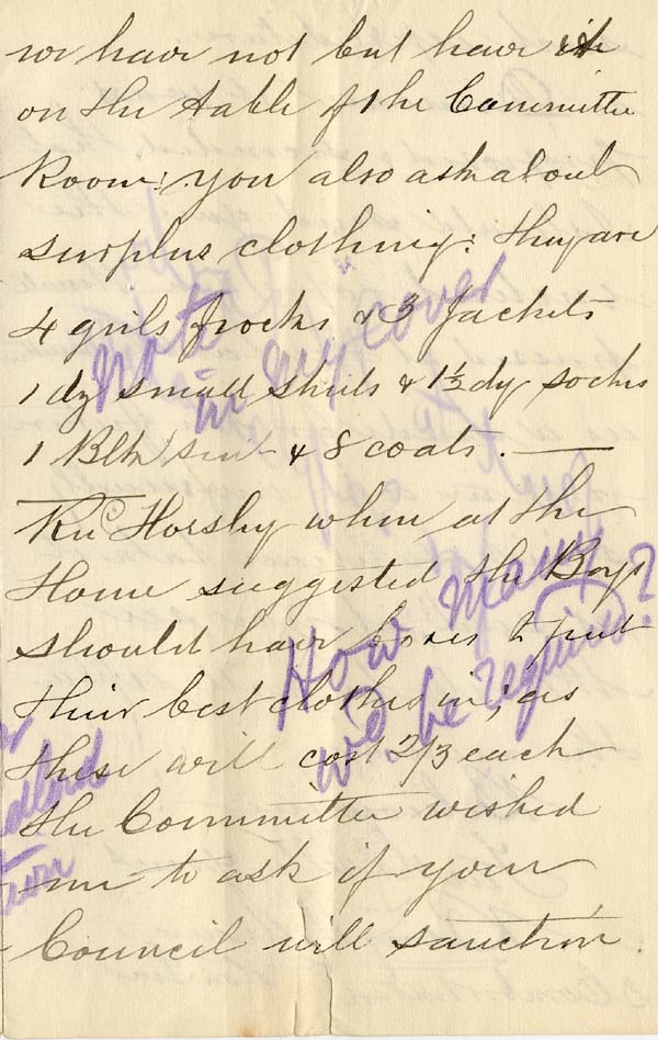 Large size image of Case 2 10. Letter from Mr McLaine Hon. Sec. of Boys Receiving House for the London Diocese  16 January 1887
 page 3