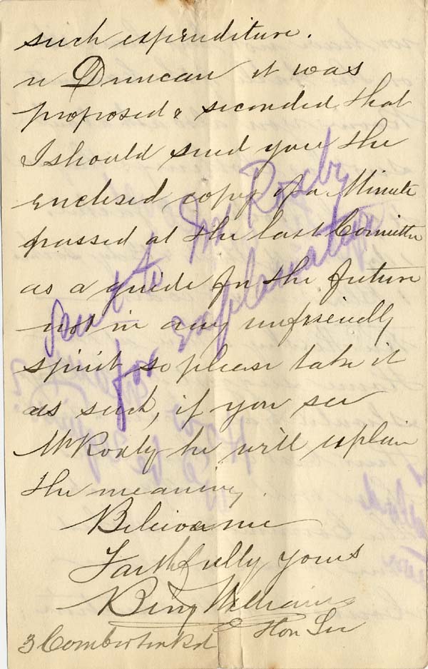 Large size image of Case 2 10. Letter from Mr McLaine Hon. Sec. of Boys Receiving House for the London Diocese  16 January 1887
 page 4