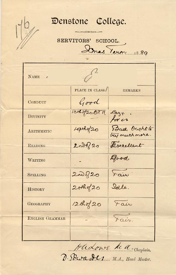 Large size image of Case 176 5. School Reports 1888 - 1889
 page 3