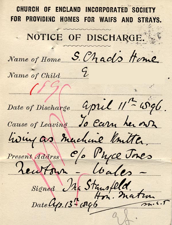 Large size image of Case 189 4. Notice of Discharge 11 April 1896
 page 2