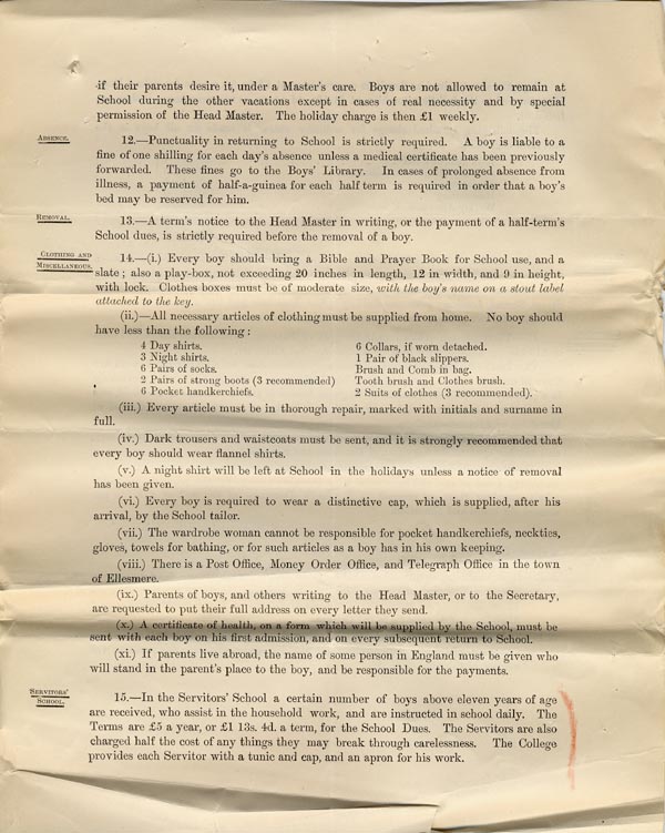 Large size image of Case 517 4. Prospectus from St Oswald's College, Ellesmere  August 1886
 page 3