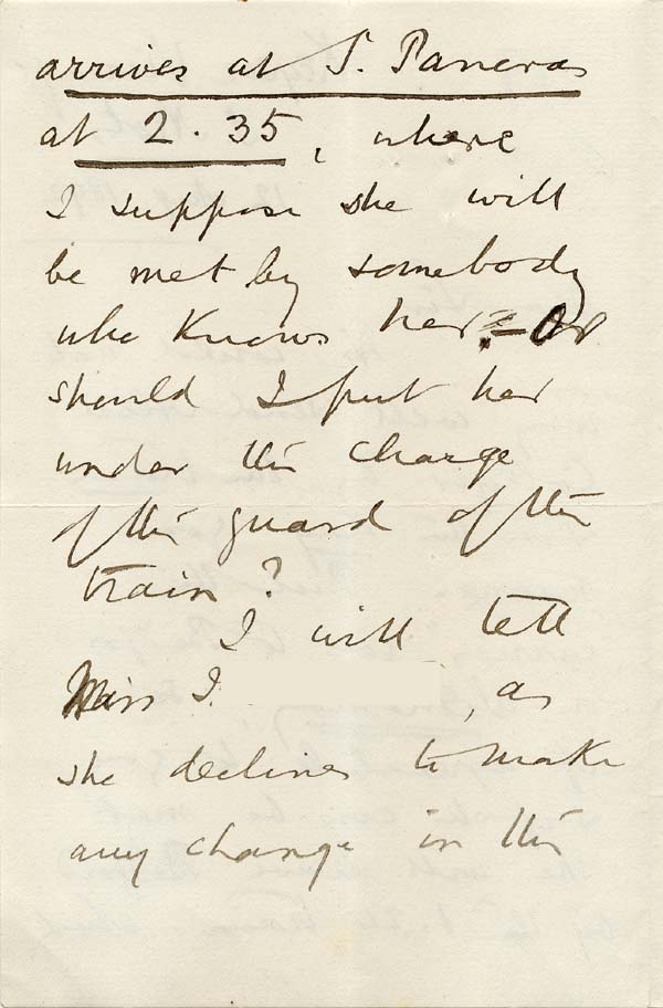 Large size image of Case 749 11. Letter from the Vicar of Keysoe concerning arrangements for A's journey to London and includes further discussion of the vegetarian diet provided by the foster mother  12 August 1892
 page 2