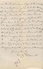 Image of Case 749 13. Letter from Miss Emily Durrant saying that she is unable to continue maintenance payments for A.  16 October 1893
 page 4