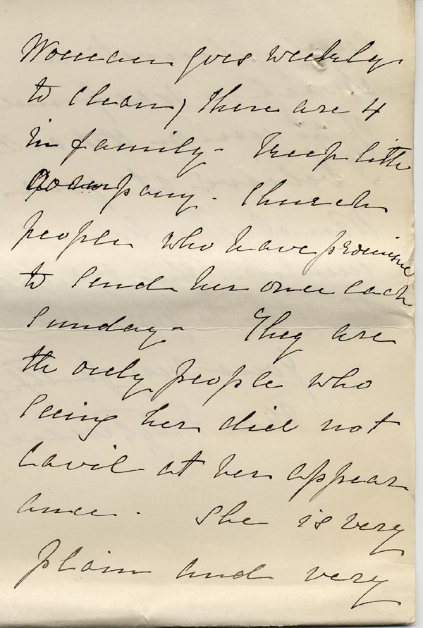 Large size image of Case 795 4. Letter from Rose Fitzgerald concerning A's placement in domestic service  3 December 1888
 page 3