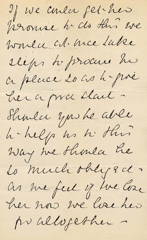 Large size image of Case 941 9. Letter from the Hemel Hempstead Home about the possibility of finding a new situation for A.  8 September [1890]
 page 3