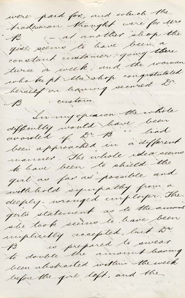 Large size image of Case 942 21. Letter from Lincoln's Inn about M's theft  3 September 1895
 page 3