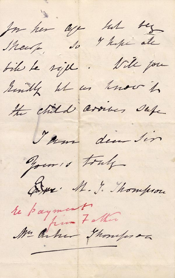 Large size image of Case 1024 6. Letter from Mrs Thompson  14 May 1887
 page 4