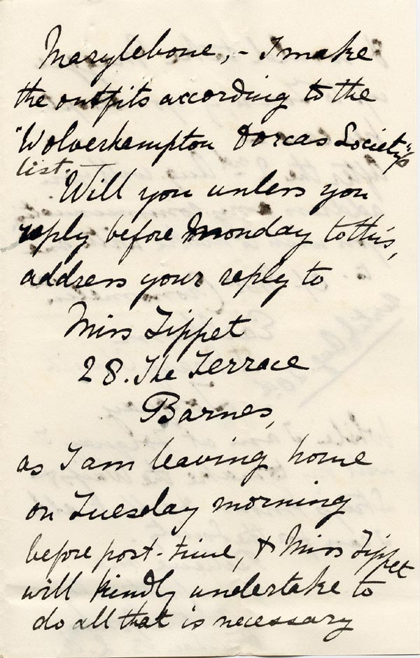 Large size image of Case 1106 3. Letter from the Barnes Ladies Association 29 July 1887
 page 3