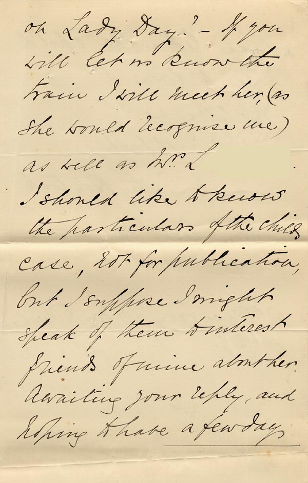 Large size image of Case 1265 4. Letter from Mrs Bostock 15 March 1889
 page 3