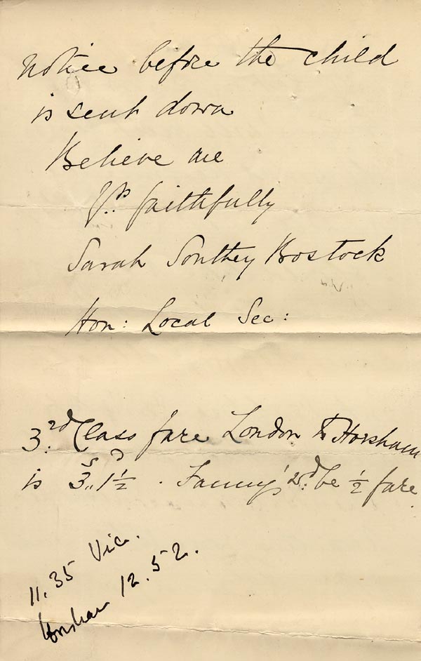 Large size image of Case 1265 4. Letter from Mrs Bostock 15 March 1889
 page 4