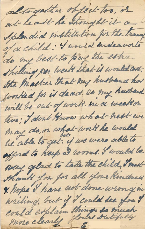 Large size image of Case 1294 8. Letter from E's paternal grandmother  c. 18 November 1895
 page 4