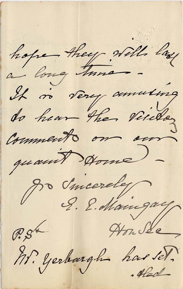 Large size image of Case 1294 17. Letter from E.E. Maingay, Hon. Sec. to Revd Edward Rudolf  2 March 1898
 page 5