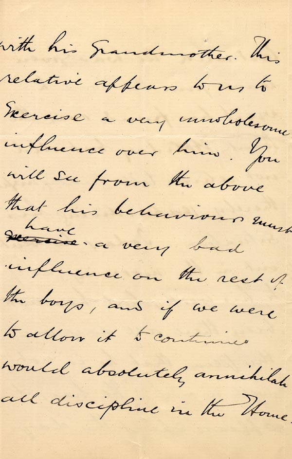 Large size image of Case 1399 13. Letter from Jersey Home for Working Lads 14 August 1893
 page 3