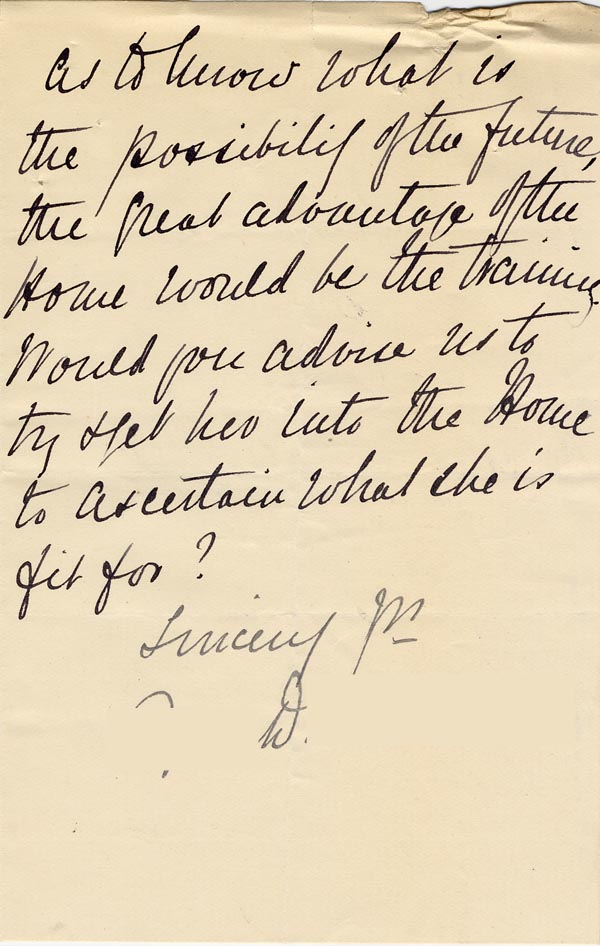 Large size image of Case 2434 3. Letter from Miss D. c. 23 April 1890
 page 3