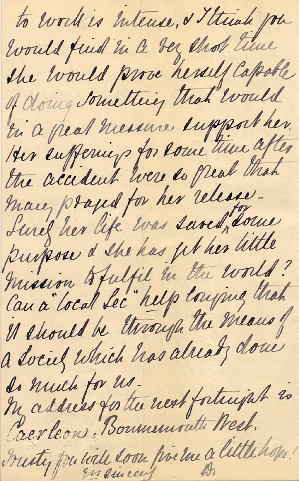 Large size image of Case 2434 4. Letter from Miss D. c. 26 April 1890
 page 4