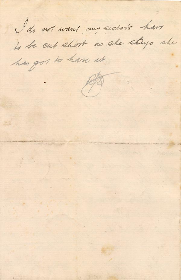 Large size image of Case 2716 5. Letter from M's brother to Mrs Worsley, The Grange 26 January 1891
 page 4