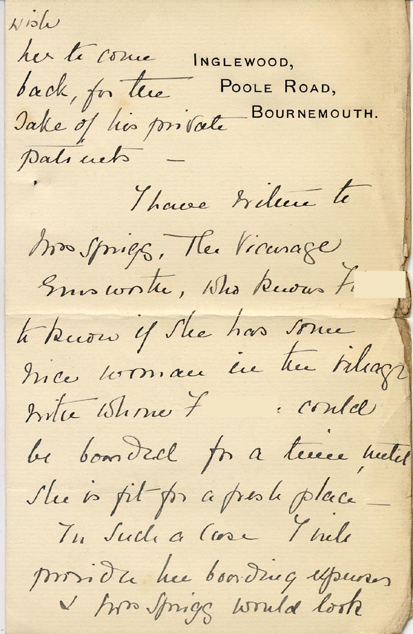 Large size image of Case 3271 8. Letter from F's employer, Miss G. Scott to Edward Rudolf  13 January 1897
 page 5