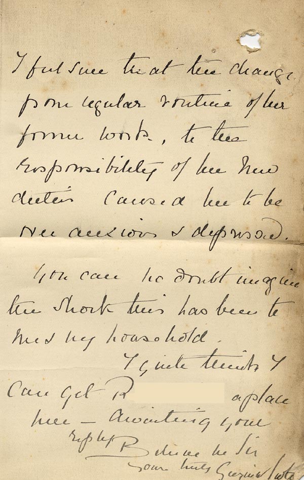 Large size image of Case 3271 8. Letter from F's employer, Miss G. Scott to Edward Rudolf  13 January 1897
 page 7