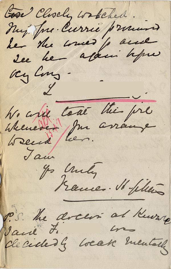 Large size image of Case 3271 22. Letter from Miss Gittens, Industrial Home, Fareham to Edward Rudolf  11 April 1907
 page 4