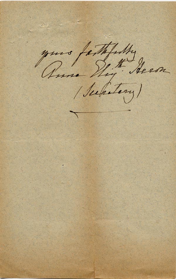 Large size image of Case 3392 3. Letter from the Dorking Ladies Association for the Care of Girls 3 December 1892
 page 3