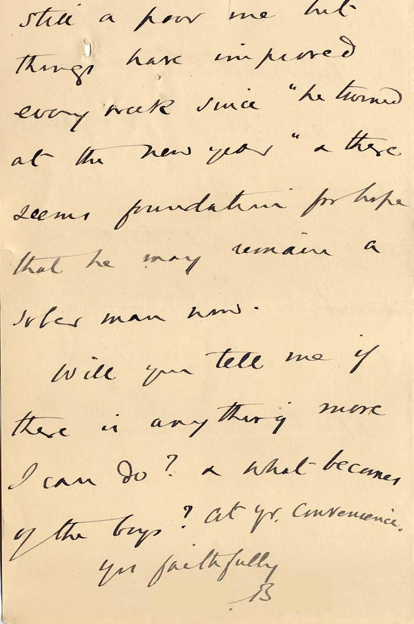 Large size image of Case 4171 21. Letter from Mrs B. about the home circumstances of H. and G's mother and stepfather  11 March 1901
 page 4