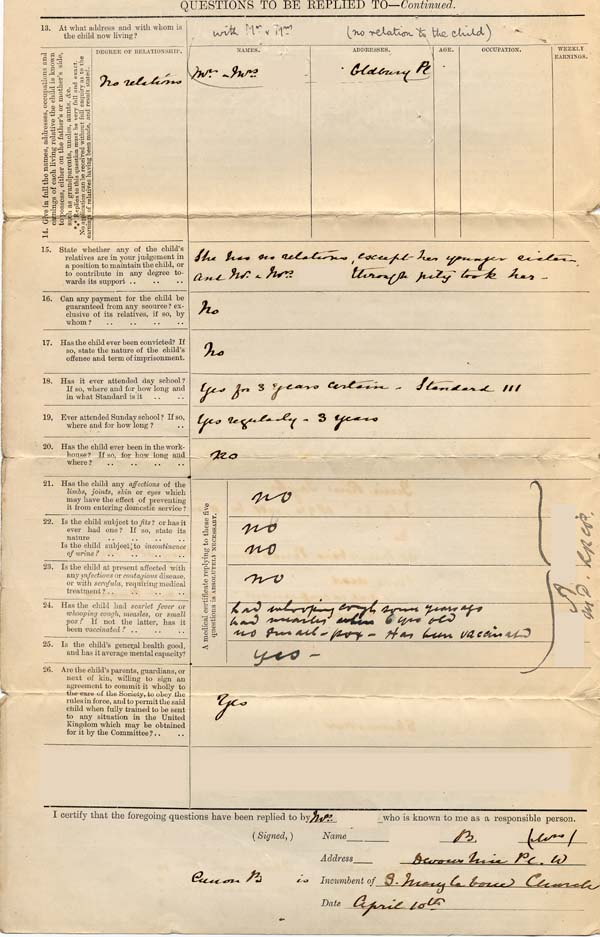 Large size image of Case 4249 1. Application to Waifs and Strays' Society  10 April 1894
 page 2