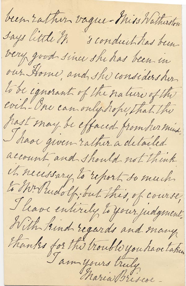 Large size image of Case 4770 6. Letter to Miss Sanders from Miss Briscoe 9 April 1895
 page 4