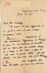 Image of Case 4770 15. Letter to Mr Rudolf from Mary Butler 26 June 1896
 page 1