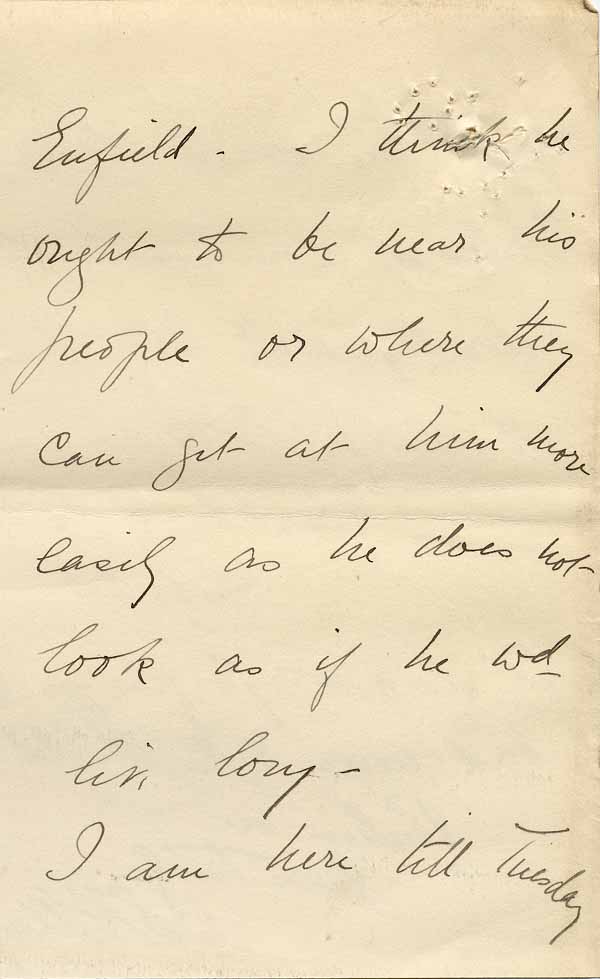 Large size image of Case 6001 3. Letter from Revd Macy reporting that J. has consumption [tuberculosis]  20 April 1900
 page 3