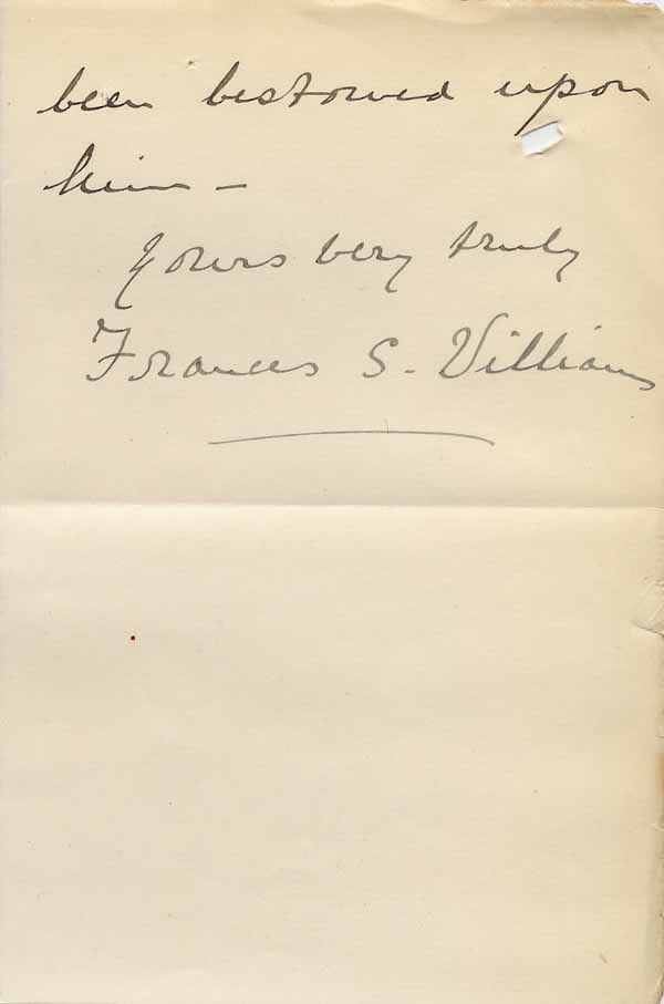 Large size image of Case 6001 39. Letter of thanks from Miss Williams  14 September 1909
 page 3