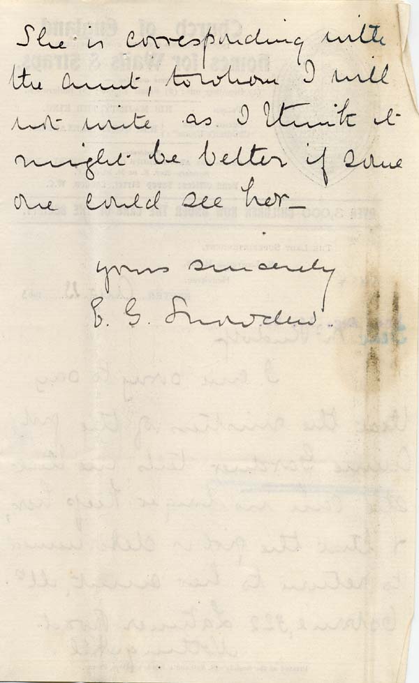 Large size image of Case 6424 22. Letter from Miss Snowden about A's dismissal from her situation and her character  13 August 1903
 page 4