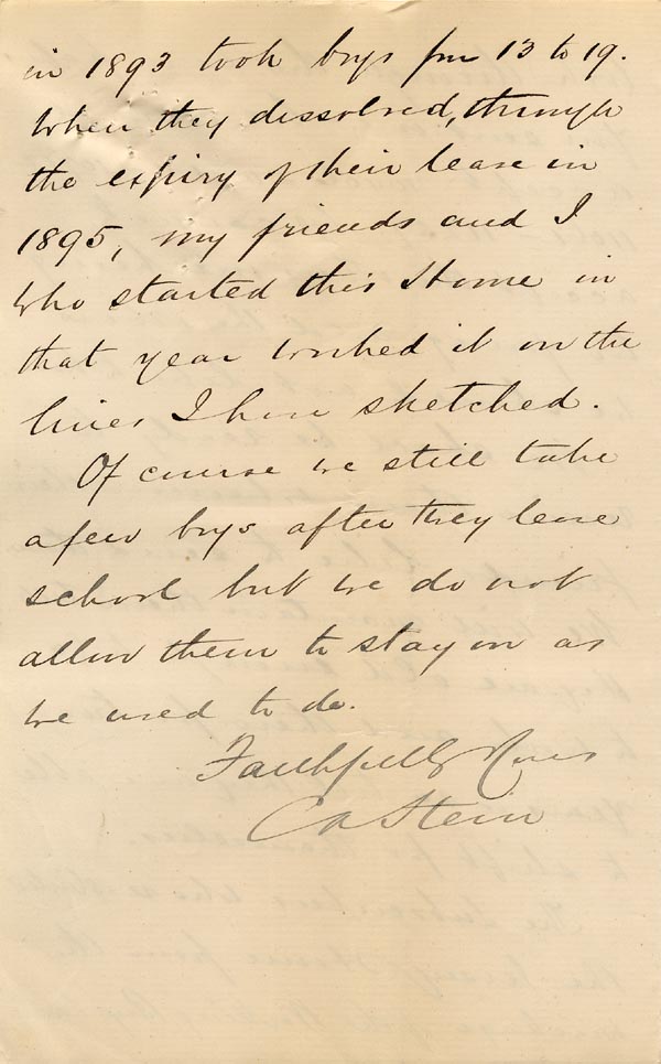 Large size image of Case 6537 7. Letter from Mr C.A. Stein setting out the Wingfield House authorities views on the running of the Home  23 June 1900
 page 7