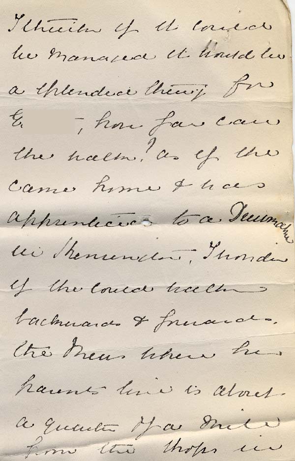 Large size image of Case 8587 12. Letter from Miss B. discussing the possibility of an apprenticeship for E.  24 November 1909
 page 3