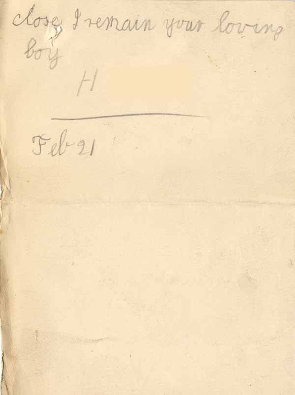 Large size image of Case 8645 6. Letter from H. alleging cruel treatment at the Runwell Home  21 February 1902
 page 4