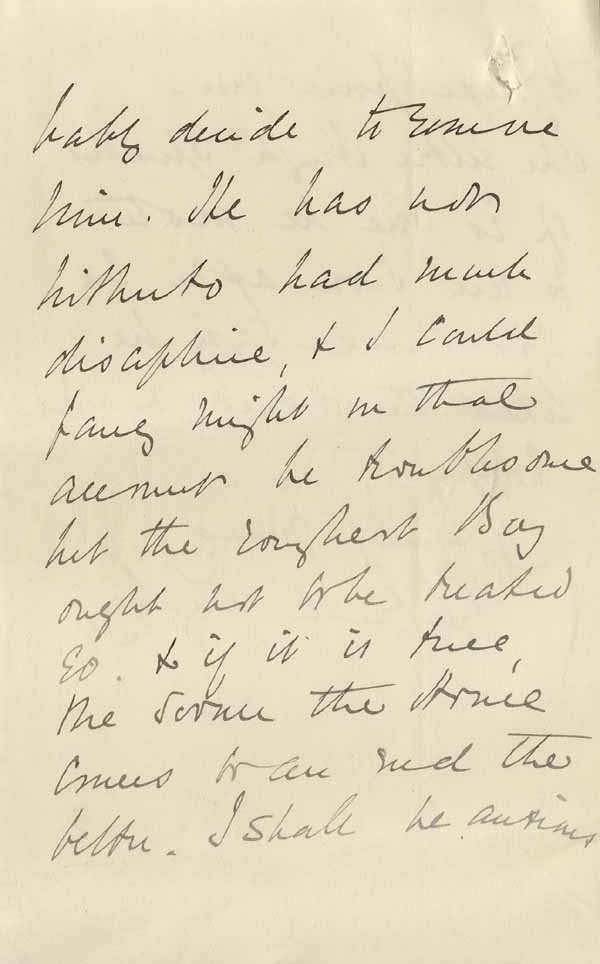 Large size image of Case 8645 7. Letter from Mrs W. (the Vicar's wife) enclosing H's letter and requesting that the matter be investigated  23 February 1902
 page 3