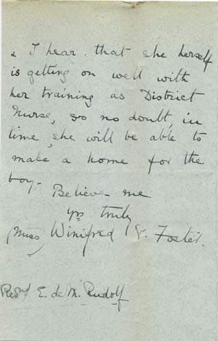 Large size image of Case 8723 12.  Letter from Miss Foster passing on the news that W. would do better under the control of a master  24 August 1902
 page 4