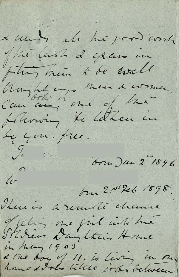 Large size image of Case 9308 2. Letter about J's case from Mrs O'B.  31 October 1902
 page 4