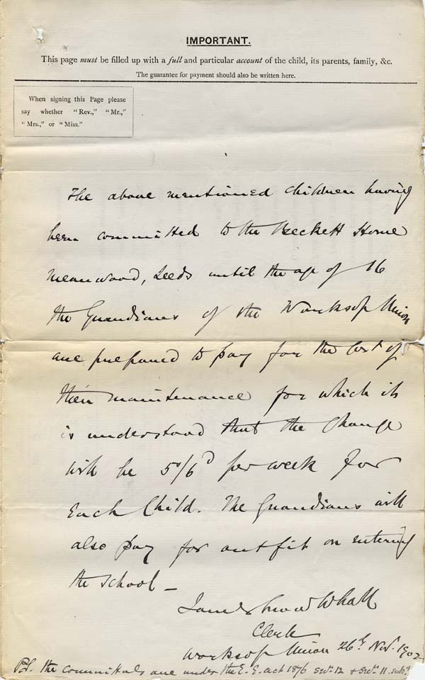 Large size image of Case 9315 1. Application to Waifs and Strays' Society  27 December 1902 [It seems likely that this date should be 27 November 1902]
 page 3