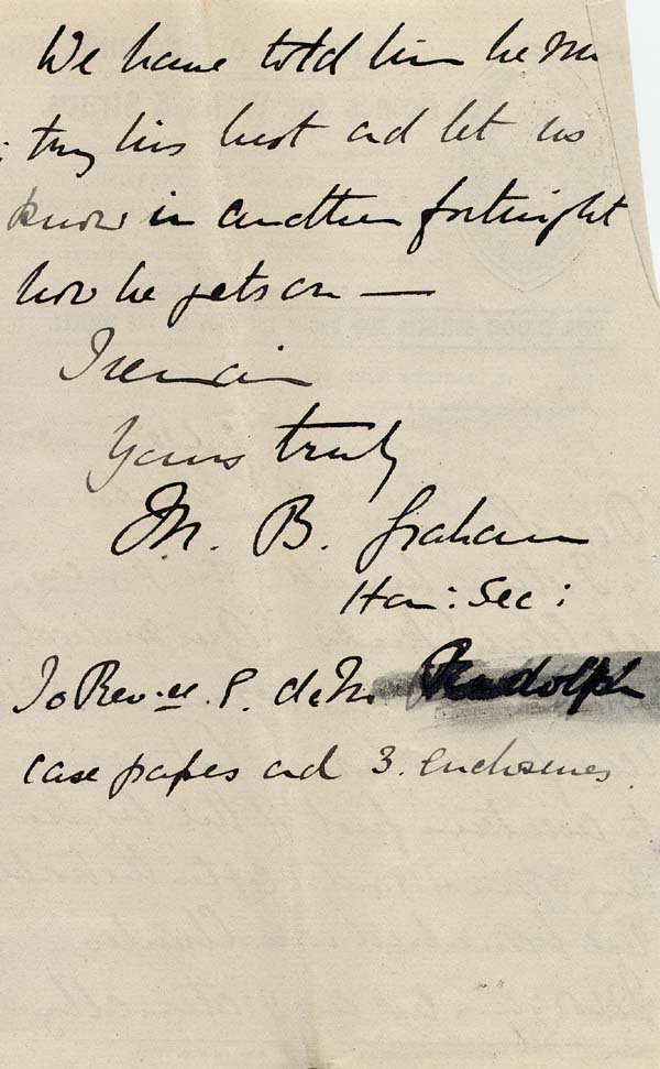 Large size image of Case 9627 17. Letter from Mrs Graham stating that J. is an unfit case and asking for him to be removed  20 July 1903
 page 4