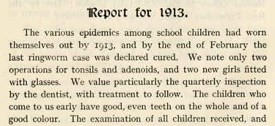 Report on the health of children at Connaught Home For Girls, Lowestoft