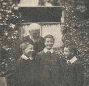 Rev W. Climpson with three of the Pelsall Boys